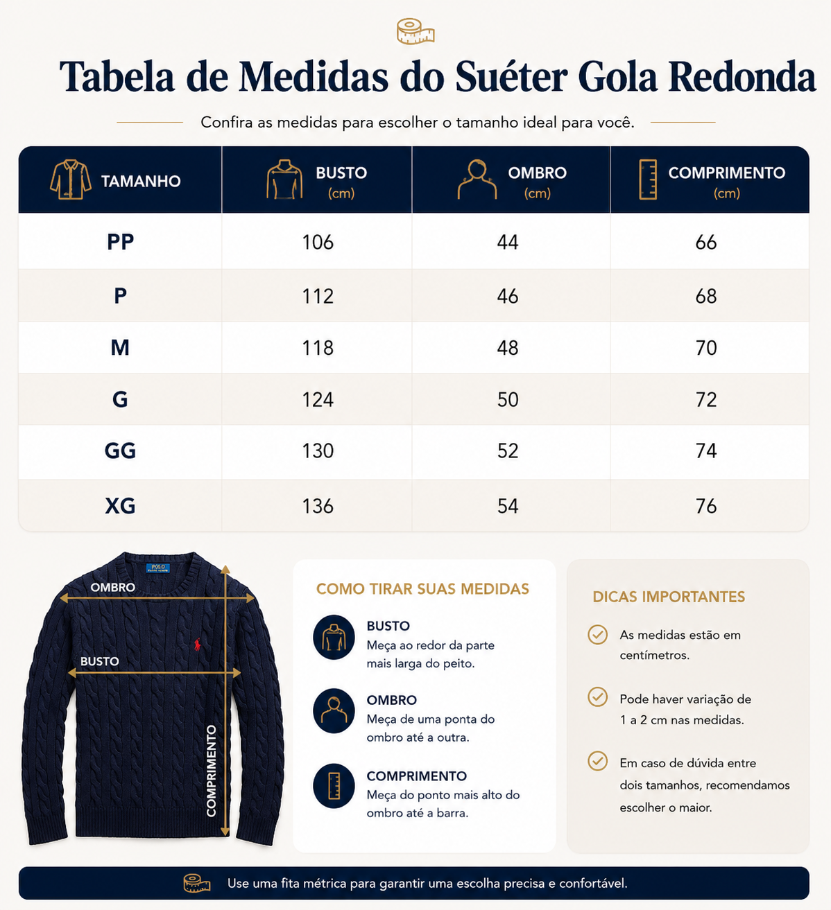 COMPRE 1 LEVE 2 - Suéteres POLO RL Algodão Tricotado