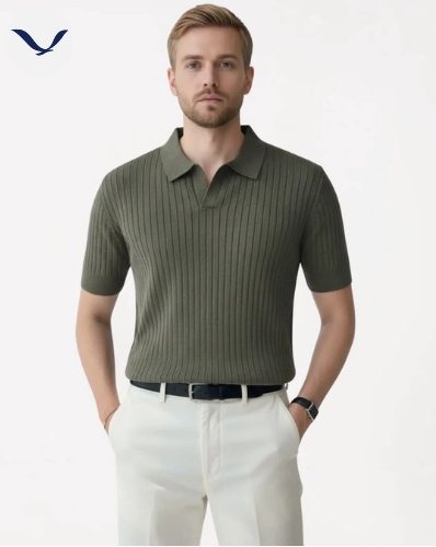 Polo em Malha Canelada Premium