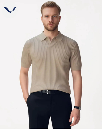 Polo em Malha Canelada Premium