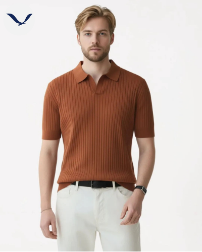 Polo em Malha Canelada Premium