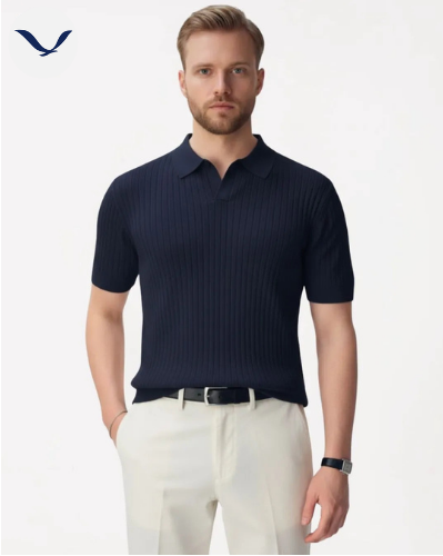 Polo em Malha Canelada Premium