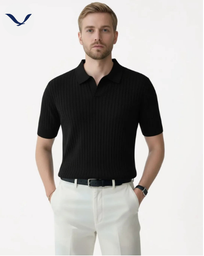 Polo em Malha Canelada Premium