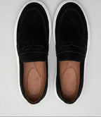 Mocassim Penny Loafer em Camurça