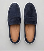 Mocassim Penny Loafer em Camurça