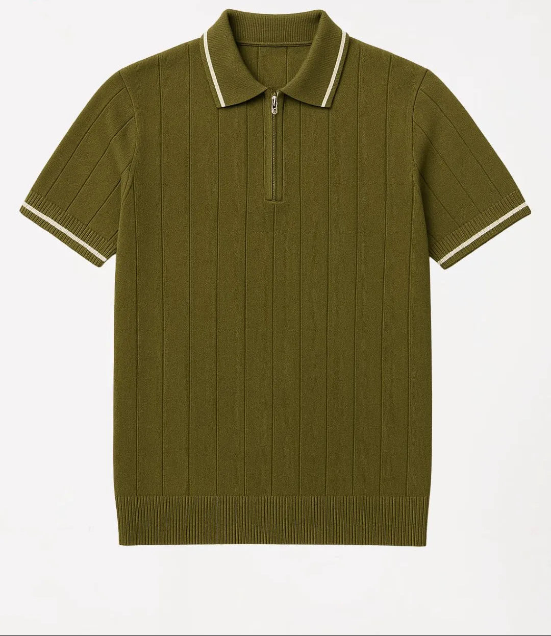 Polo Meio Zíper Texturizada